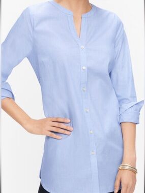 Talbots Light Blue Cotton Shirt, Size Medium